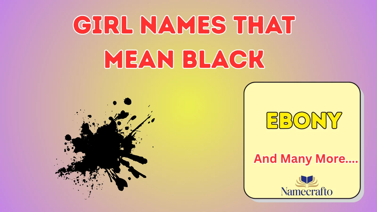 Girl Names That Mean Black