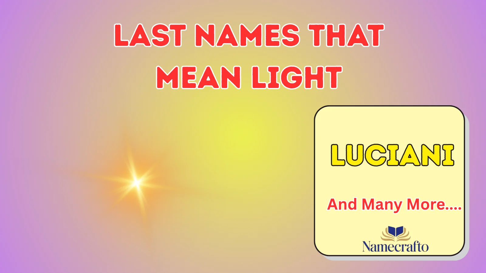 Last Names That Mean Light